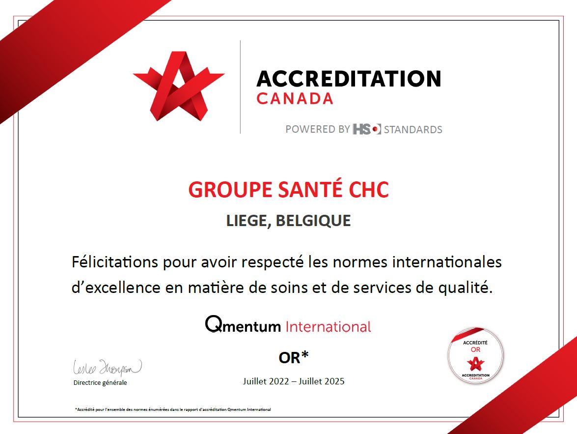 Le Groupe santé CHC accrédité or