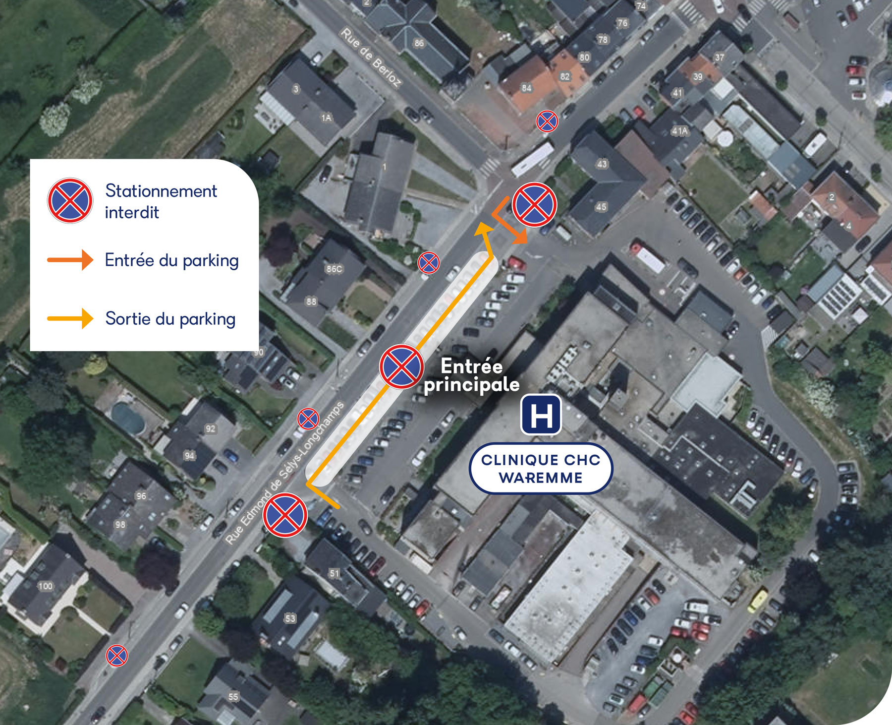 Clinique CHC Waremme: travaux de voirie à partir du 23 avril